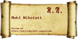 Mohl Nikolett névjegykártya